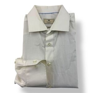 Hackett Mayfair Long‎ Sleeve Stretch Button Up Shirt White Men's Size 17/43
